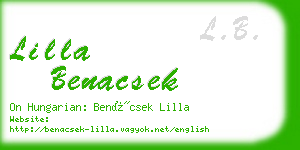 lilla benacsek business card